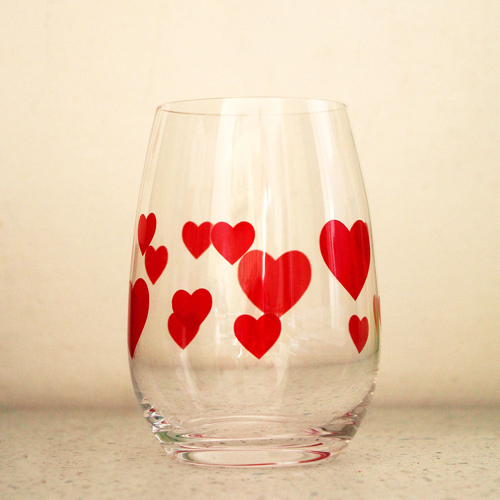Wasserglas Herzen